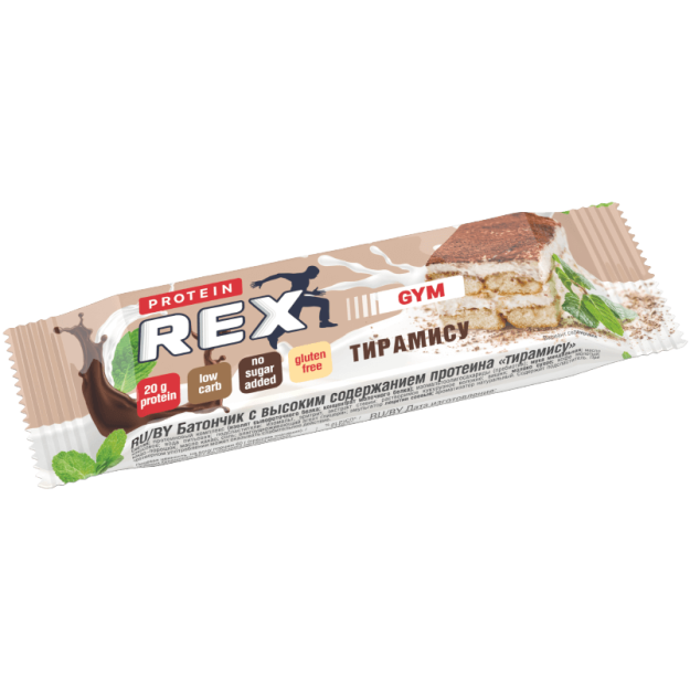 Protein Rex Olbaltumvielu batoniņš GYM Tiramisu 60 g fotogrāfija