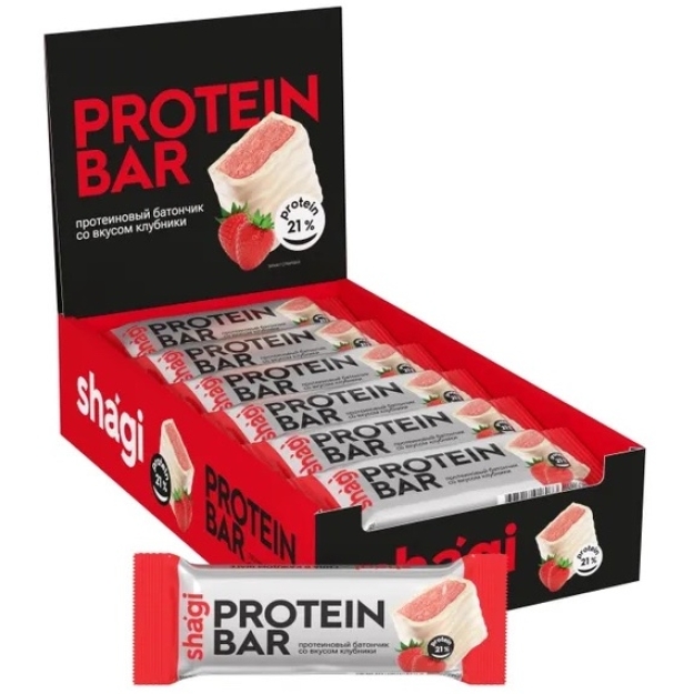 Protein Rex Protein Bar Shagi - Strawberry 40 g x 18 Protein Rex Protein Bar Shagi - Strawberry 40 g x 18