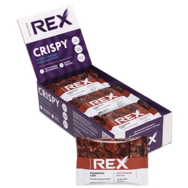 Protein Rex Valgu-teraviljarikkad leiva krõpsud, šokolaadi-brownie 55g x 12 bilde Protein Rex Valgu-teraviljarikkad leiva krõpsud, šokolaadi-brownie 55g x 12 fotogrāfija