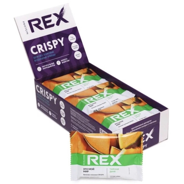 Protein Rex Valgu-teraviljarikkad leiva krõpsud, Thai melon 55g x 12 nuotrauka