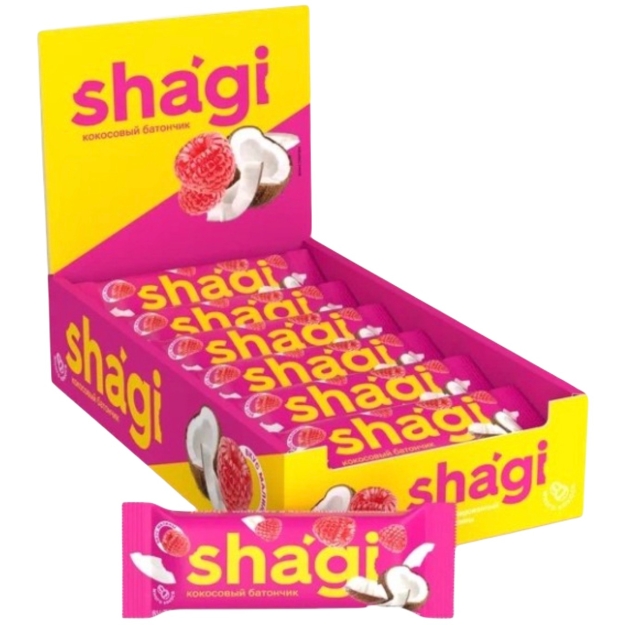 Kokosriekstu batoniņš Shagi - Avenes 40 g x 15