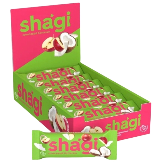 Кокосовый батончик Shagi - Яблоко 40 г x 15