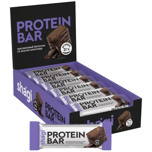 Protein Rex Baltymų batonėlis „Shagi“ - šokoladinis 40 g x 18