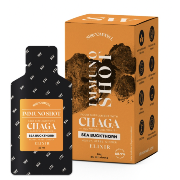 Shroomwell Immuno Elixir Shot (25 ml x 10 vnt) - šaltalankis Shroomwell Immuno Elixir Shot (25 ml x 10 vnt) - šaltalankis