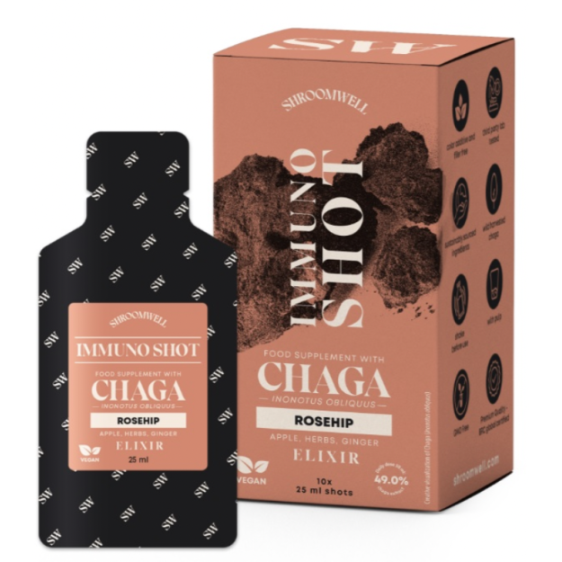 Shroomwell Immuno Elixir Shot (25 ml x 10 gab) - Mežrozīte Shroomwell Immuno Elixir Shot (25 ml x 10 gab) - Mežrozīte