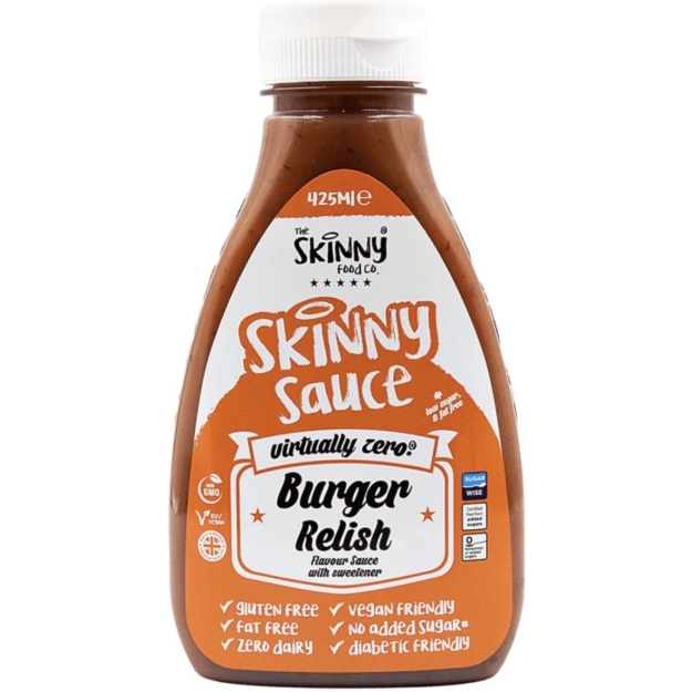 Skinny Foods Skinny Sauces 425 ml - Burger Relish bilde Skinny Foods Skinny Sauces 425 ml - Burger Relish fotogrāfija