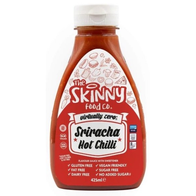 Skinny Foods Skinny Sauces 425 ml - Sriracha Pikantā Čili bilde Skinny Foods Skinny Sauces 425 ml - Sriracha Pikantā Čili fotogrāfija