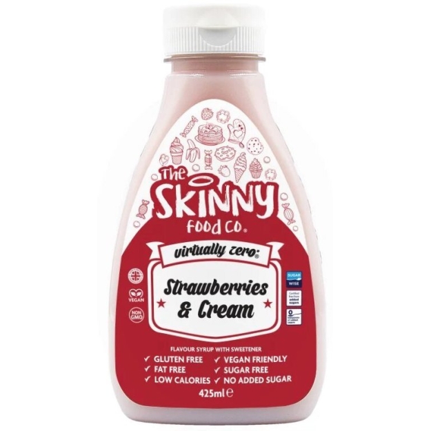 Skinny Foods Skinny Syrup 425 ml - Zemenes ar krējumu Skinny Foods Skinny Syrup 425 ml - Zemenes ar krējumu