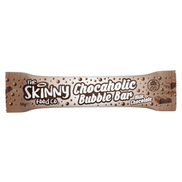 Skinny Foods Chocaholic Bar 27 g - Bubble Milk Chocolate pilt Skinny Foods Chocaholic Bar 27 g - Bubble Milk Chocolate foto