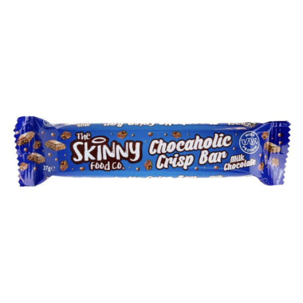 Skinny Foods Chocaholic Bar 27 g - Crispy Milk Chocolate pilt Skinny Foods Chocaholic Bar 27 g - Crispy Milk Chocolate foto