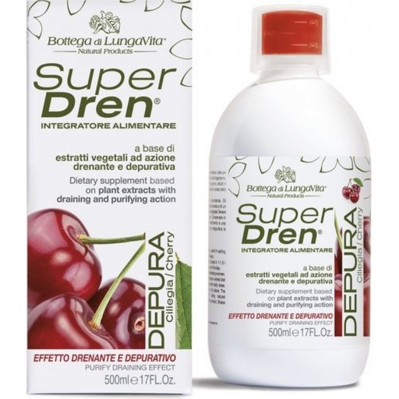 SuperDren Depura Cherry - ainevahetust kiirendav, liigset vett ja jääkaineid väljutav toidulisand, 500 ml