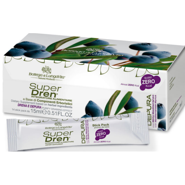 SuperDren Depura Myrtus Zero kcal - with digestive aid and expelling excess water, 14 pcs picture SuperDren Depura Myrtus Zero kcal - with digestive aid and expelling excess water, 14 pcs photo