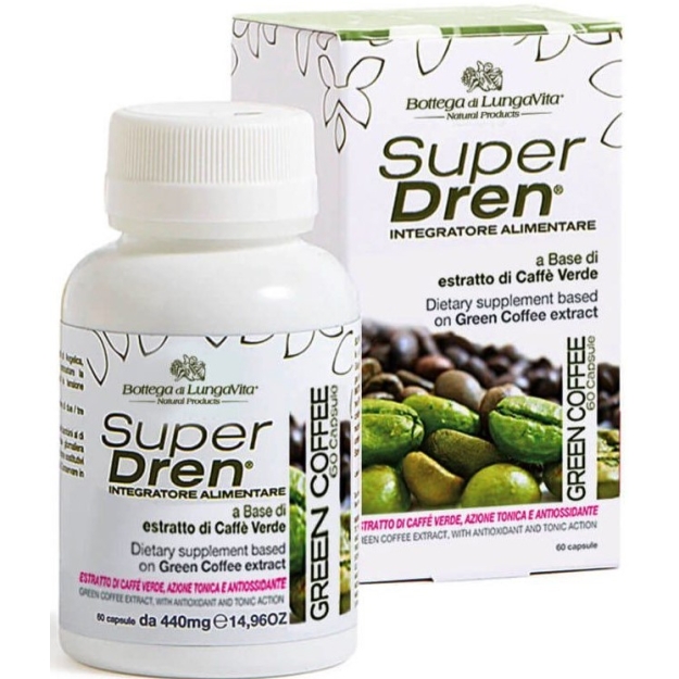 SuperDren Green Coffee - ainevahetust kiirendavad rohelise kohvioa kapslid, 60 tk pilt SuperDren Green Coffee - ainevahetust kiirendavad rohelise kohvioa kapslid, 60 tk foto