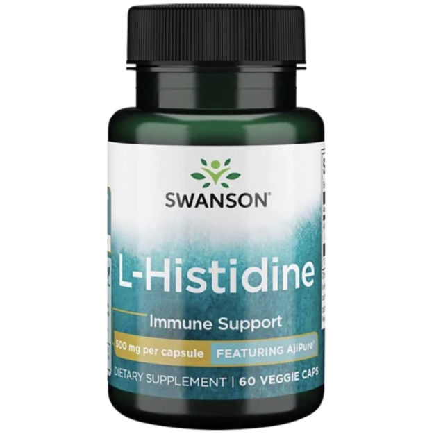 Swanson AjiPure L-histidinas 500 mg 60 daržovių kapsulių paveikslėlį Swanson AjiPure L-histidinas 500 mg 60 daržovių kapsulių nuotrauka