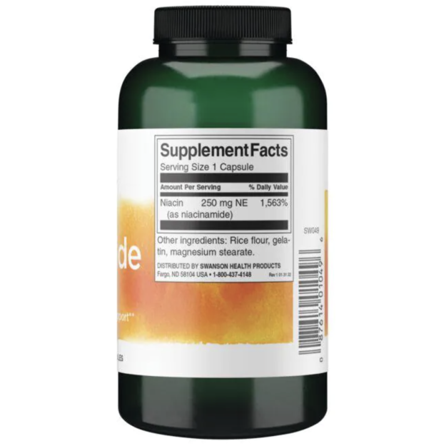 Swanson Niacinamide 250 mg 250 kapsulas bilde Swanson Niacinamide 250 mg 250 kapsulas fotogrāfija