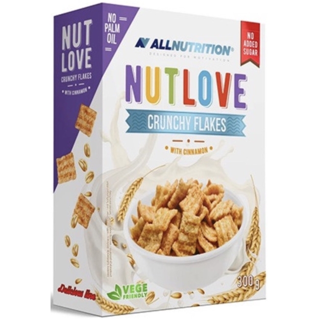 AllNutrition Nutlove crunchy flakes 300 g ar kanēli bilde AllNutrition Nutlove crunchy flakes 300 g ar kanēli fotogrāfija