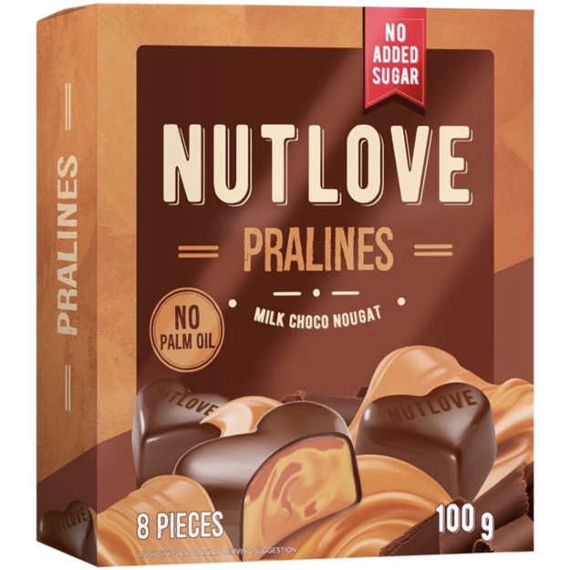 Nutlove Pralines 100 г - молочная шоколадная нуга