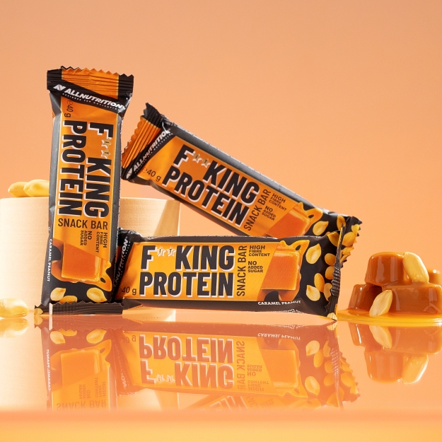 AllNutrition Fitking Delicious Protein Snack Bar 40 g - karamell ja maapähkel pilt AllNutrition Fitking Delicious Protein Snack Bar 40 g - karamell ja maapähkel foto