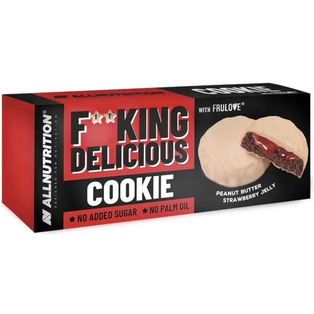 Fitking Delicious Cookie 128 g -  Арахисовая паста и клубничное желе