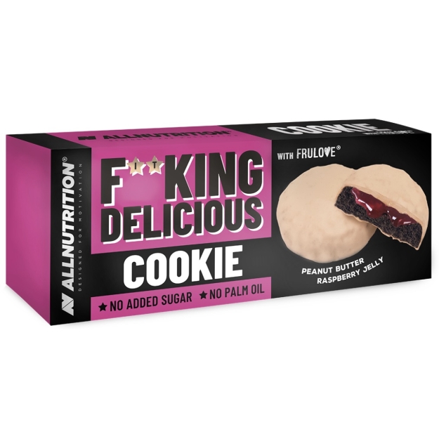 AllNutrition Fitking Delicious Cookie 128 g - zemesriekstu sviests, aveņu želeja bilde AllNutrition Fitking Delicious Cookie 128 g - zemesriekstu sviests, aveņu želeja fotogrāfija