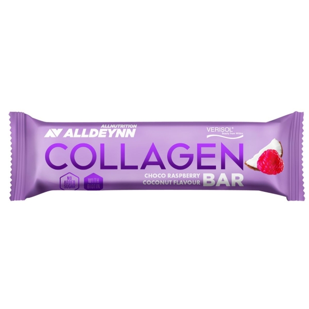 AllNutrition Kollageenibaar 40 g - šokolaadi-vaarikas kookospähkliga AllNutrition Kollageenibaar 40 g - šokolaadi-vaarikas kookospähkliga
