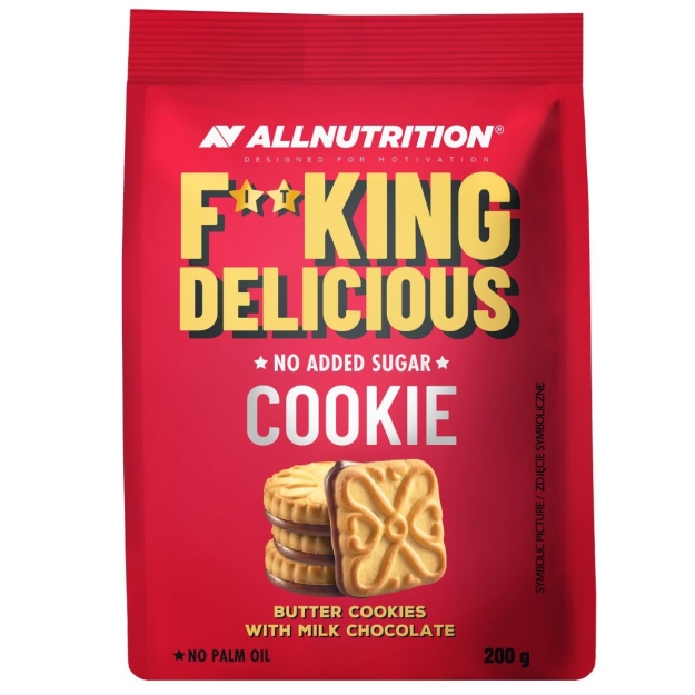 AllNutrition Fitking Delicious Sausainiai su pienišku šokoladu 200 g AllNutrition Fitking Delicious Sausainiai su pienišku šokoladu 200 g