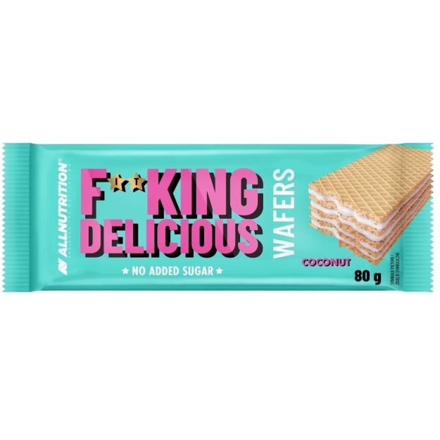 AllNutrition "Fitking Delicious Wafers" 80 г - Кокос AllNutrition "Fitking Delicious Wafers" 80 г - Кокос