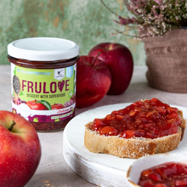 AllNutrition Frulove Dessert with Superfoods 350 g - Vyšnių ir obuolių su chia AllNutrition Frulove Dessert with Superfoods 350 g - Vyšnių ir obuolių su chia