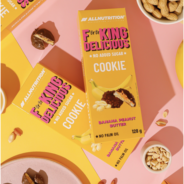 AllNutrition Fitking Delicious Cookie 128 g - Banānu zemesriekstu sviests AllNutrition Fitking Delicious Cookie 128 g - Banānu zemesriekstu sviests