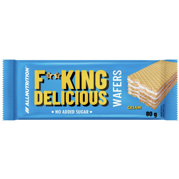 AllNutrition Fitking Delicious Vafliai 80 g - grietinėlė AllNutrition Fitking Delicious Vafliai 80 g - grietinėlė