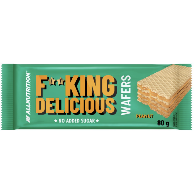 AllNutrition Fitking Delicious Wafers 80 g - Peanut AllNutrition Fitking Delicious Wafers 80 g - Peanut