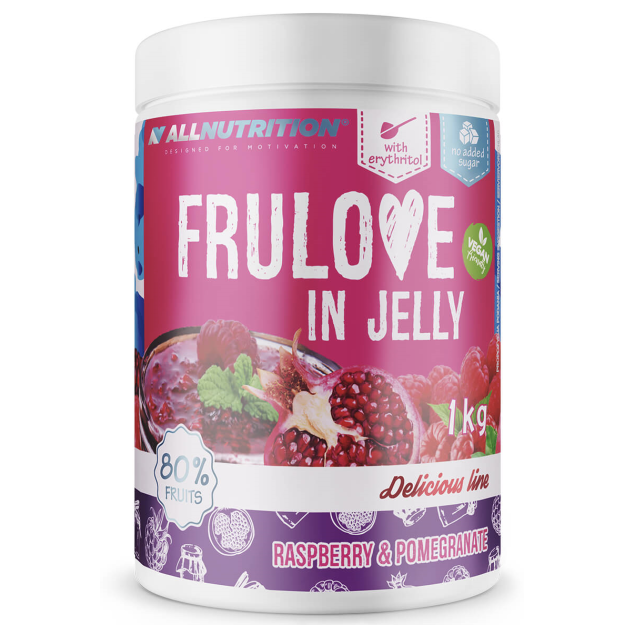 AllNutrition Frulove In Jelly 1000 g - Aviečių Ir Granatų AllNutrition Frulove In Jelly 1000 g - Aviečių Ir Granatų