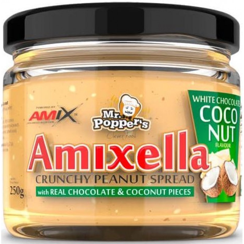 Amix Nutrition Mr. Popper's - Amixella@ Maapähklivõi - Valge šokolaad - kookospähkel 250 g