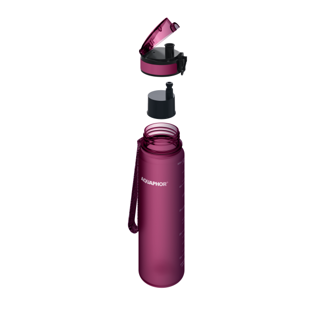 Aquaphor Butelis su City filtru 500 ml - Ruby Aquaphor Butelis su City filtru 500 ml - Ruby