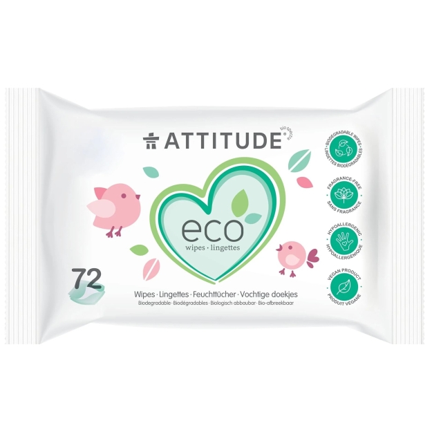 Attitude Little Ones Kūdikių servetėlės 100% biologiškai 72 vnt Attitude Little Ones Kūdikių servetėlės 100% biologiškai 72 vnt