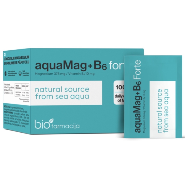 BioFarmacija Aqua Магний Forte 375 мг + B6 10 мг N28 фото