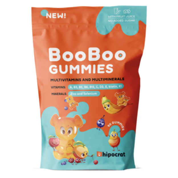 BioFarmacija Hipocrat BooBoo 90 kramtomų guminukų