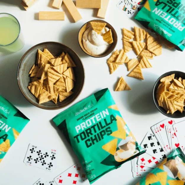 Biotech USA Protein Tortilla Chips 50 g - Sīpolu Skābs Krējums Biotech USA Protein Tortilla Chips 50 g - Sīpolu Skābs Krējums
