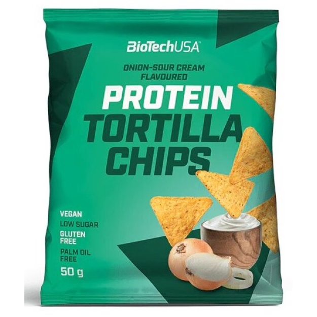 Biotech USA Protein Tortilla Chips 50 g - Sīpolu Skābs Krējums