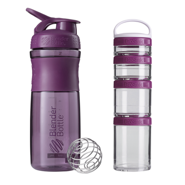 Blender Bottle Combo Pak Sportmixer Shaker and Gostak Starter 4Pak - Plum picture Blender Bottle Combo Pak Sportmixer Shaker and Gostak Starter 4Pak - Plum photo