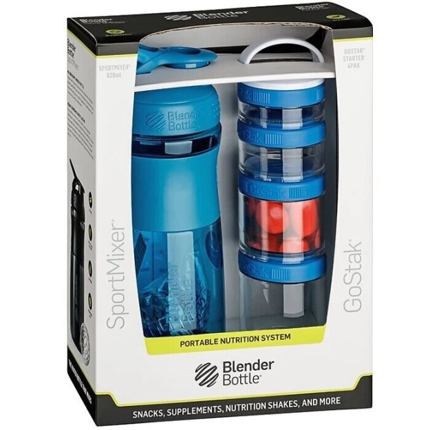 Blender Bottle Combo Pak Sportmixer Shaker and Gostak Starter 4pak - Turkio Blender Bottle Combo Pak Sportmixer Shaker and Gostak Starter 4pak - Turkio