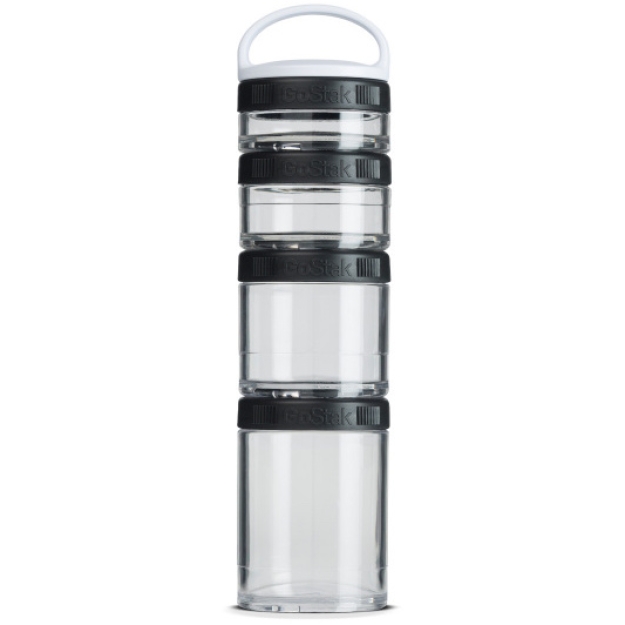 Blender Bottle GoStak Starter 4Pak - Juodas paveikslėlį Blender Bottle GoStak Starter 4Pak - Juodas nuotrauka