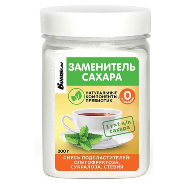Cukraus pakaitalas 200 g (oligofruktozė, sukralozė, stevija)