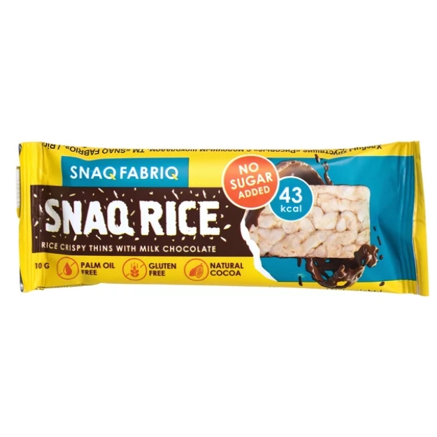 Bombbar Snaq Rice Bar 10 g - Milk Chocolate Bombbar Snaq Rice Bar 10 g - Milk Chocolate