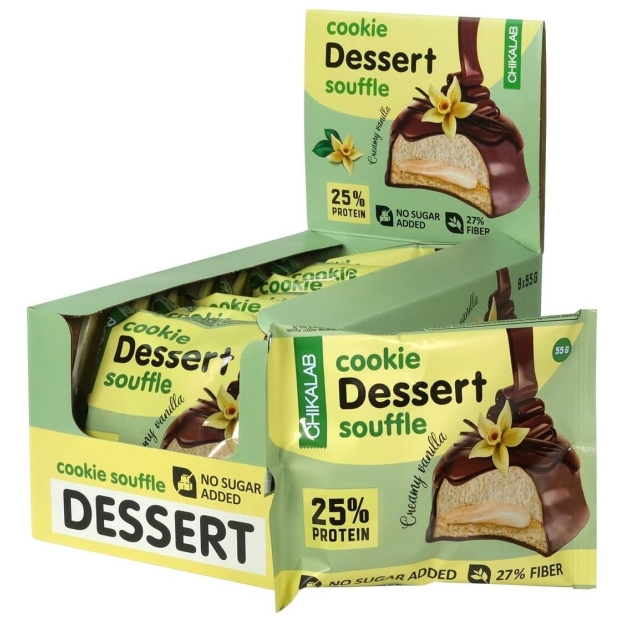 ChikaLab Dessert Печенье-суфле 55 г - Сливочная ваниль х 8