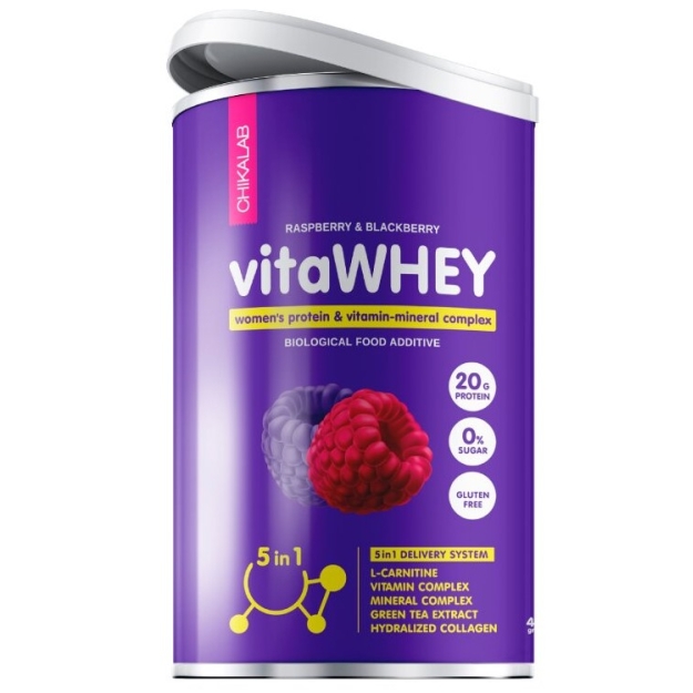 Bombbar VitaWHEY Baltymų ir vitaminų-mineralų kompleksas 462 g - Aviečių ir gervuogių