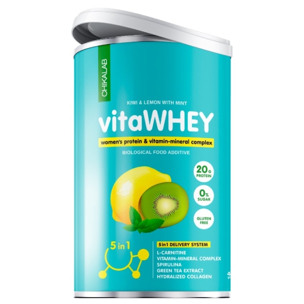 Bombbar VitaWHEY Baltymų ir vitaminų-mineralų kompleksas 462 g - Kivi, mėtų ir citrinų