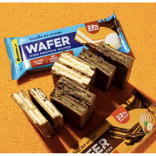 Bombbar Valgu vahvel 45 g - Vaniljejäätis x 20 pilt Bombbar Valgu vahvel 45 g - Vaniljejäätis x 20 foto