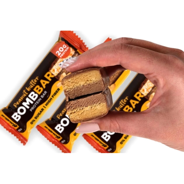 Protein Bar 70 g - Peanut Butter picture Bombbar Protein Bar 70 g - Peanut Butter
