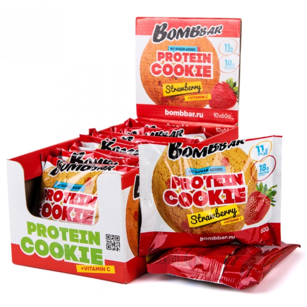 Bombbar Proteiiniküpsis 60g, strawberry picture Bombbar Proteiiniküpsis 60g, strawberry photo